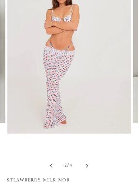 Strawberry Milk Mob White Polka Dot Maxi Skirt cover up